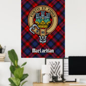 クランMacLachlan Crest overタータンチェック ポスター (ホームオフィス)