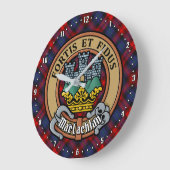 クランMacLachlan Crest overタータンチェック ラージ壁時計 (傾斜)