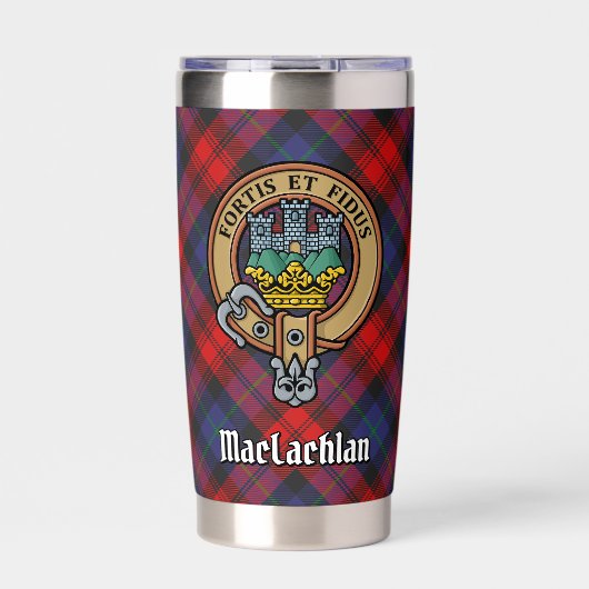 クランMacLachlan Crest overタータンチェック 保温保冷タンブラー (正面)