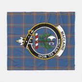 クランMacLaineのロークブイエ狩り古代タータンチェック フリースブランケット (正面(横))