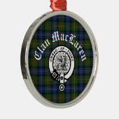 クランMacLarenクレストバッジ&タータンチェックカスタマイズ メタルオーナメント (右)