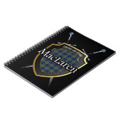 クランMacLarenタータンチェックシールド&ソード ノートブック (左側)