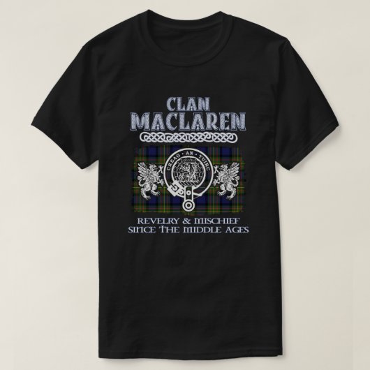 クランMacLaren crestスコットランドのクランScottish surnam Tシャツ (デザイン正面)