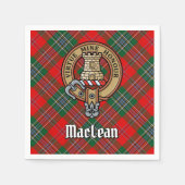 クランMacLeanクレストオーバータータンチェック スタンダードカクテルナプキン (正面)
