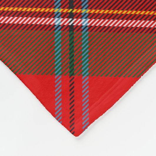 クランMacLeanクレストオーバータータンチェック フリースブランケット (角)