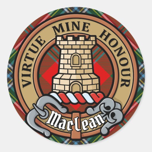 クランMacLeanクレストオーバータータンチェック ラウンドシール (正面)