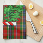 クランMacLeanタータンチェックとBattleAxeクレスト キッチンタオル (四つ折り)