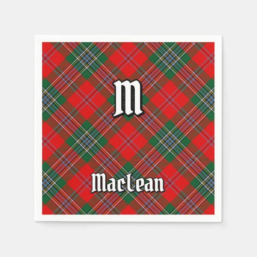 クランMacLeanタータンチェック スタンダードカクテルナプキン (正面)