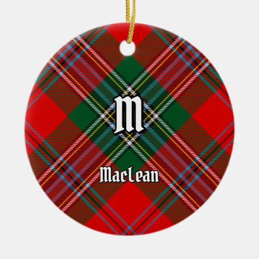 クランMacLeanタータンチェック セラミックオーナメント (正面)