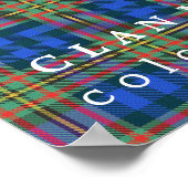 クランMacLellan Colors of Scotlandタータンチェック ポスター (角)
