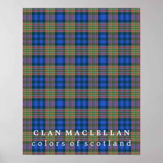 クランMacLellan Colors of Scotlandタータンチェック ポスター (正面)