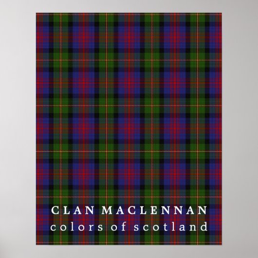 クランMacLennan Colors of Scotlandタータンチェック ポスター (正面)