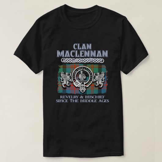 クランMacLennan crestスコットランドのクランドスコティッシュスラナ Tシャツ (デザイン正面)