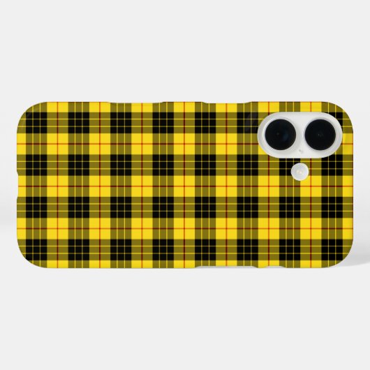 クランMacLeodタータンチェックイエローとブラックプレイド Case-Mate iPhoneケース (裏面 (横))
