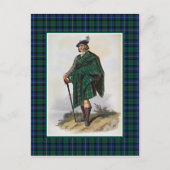 クランMacLeodヴィンテージイラストレーションタータンチェックフレーム ポストカード (正面)