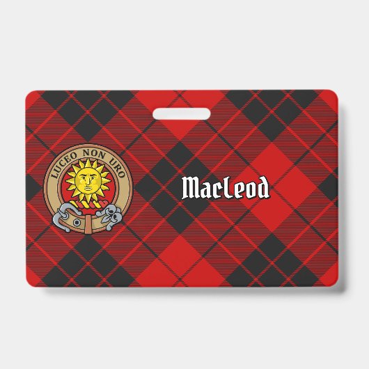 クランMacLeod ofラセイクレストoverタータンチェック バッジ (正面)