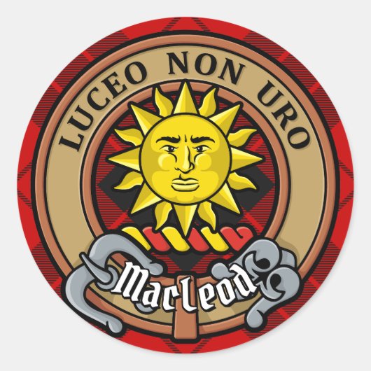 クランMacLeod ofラセイクレストoverタータンチェック ラウンドシール (正面)