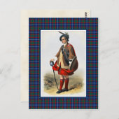 クランMacNabヴィンテージイラストレーションタータンチェックフレーム ポストカード (正面/裏面)