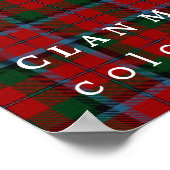 クランMacNaughtonカラーズオブスコットランドタータンチェック ポスター (角)