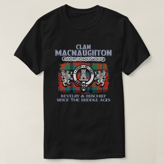 クランMacNaughton crestスコットランドのクランScotsh sur Tシャツ (デザイン正面)