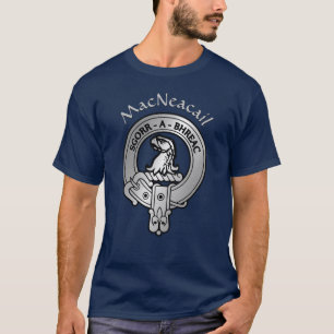 クランMacNeacail (MacNicol/Nicolson)クレスト&タータンチェック Tシャツ