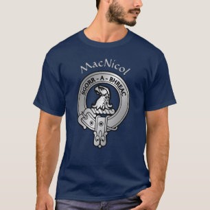 クランMacNeacail (MacNicol/Nicolson)クレスト&タータンチェック Tシャツ