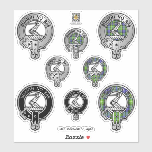 クランMacNeillのギガゲリッククレスト&タータンチェック シール (シート)