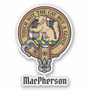 クランMacPhersonクレストオーバードレスタータンチェックステッカー シール