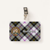 クランMacPhersonクレストオーバードレスタータンチェック バッジ (正面クリップ)