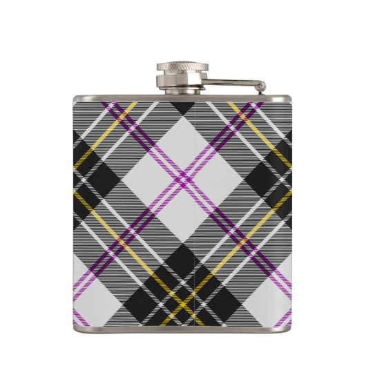 クランMacPhersonクレストオーバードレスタータンチェック フラスク (裏面)