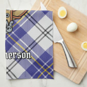 クランMacPhersonクレストオーバーブルードレスタータンチェック キッチンタオル (四つ折り)