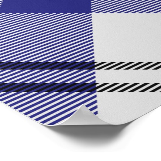 クランMacPhersonクレストオーバーブルードレスタータンチェック ポスター (角)