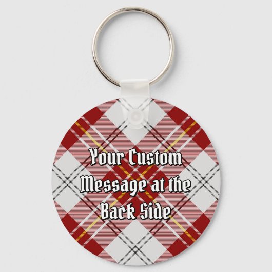 クランMacPhersonクレストオーバーレッドドレスタータンチェック キーホルダー (裏面)