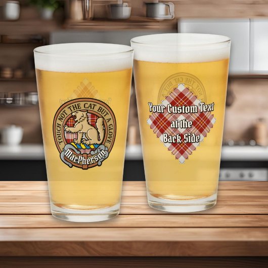 クランMacPhersonクレストオーバーレッドドレスタータンチェック タンブラーグラス