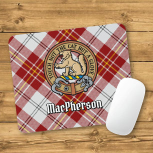 クランMacPhersonクレストオーバーレッドドレスタータンチェック マウスパッド