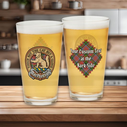 クランMacPhersonクレストタータンチェック タンブラーグラス