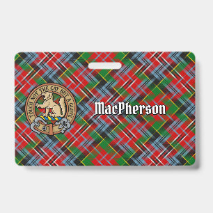 クランMacPhersonクレストタータンチェック バッジ