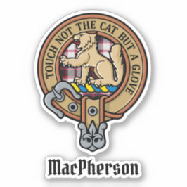 クランMacPhersonクレスト上の狩りタータンチェックシール シール