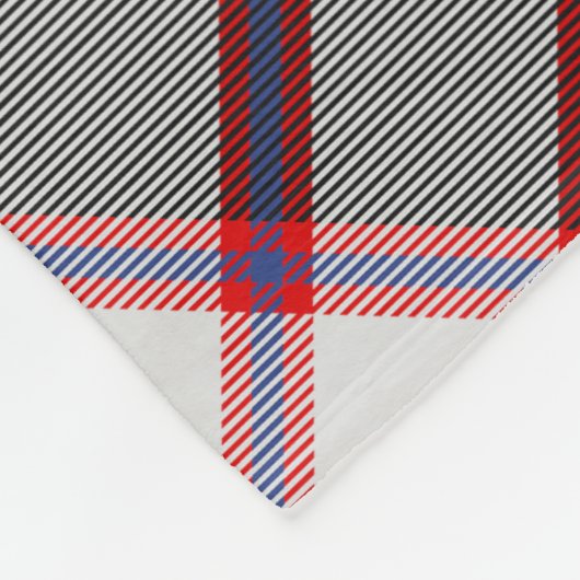 クランMacPhersonクレスト上の狩りタータンチェック フリースブランケット (角)