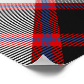 クランMacPhersonクレスト上の狩りタータンチェック ポスター (角)