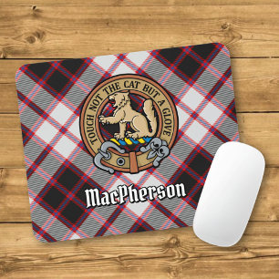 クランMacPhersonクレスト上の狩りタータンチェック マウスパッド
