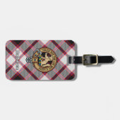クランMacPhersonクレスト上の狩りタータンチェック ラゲッジタグ (正面横)