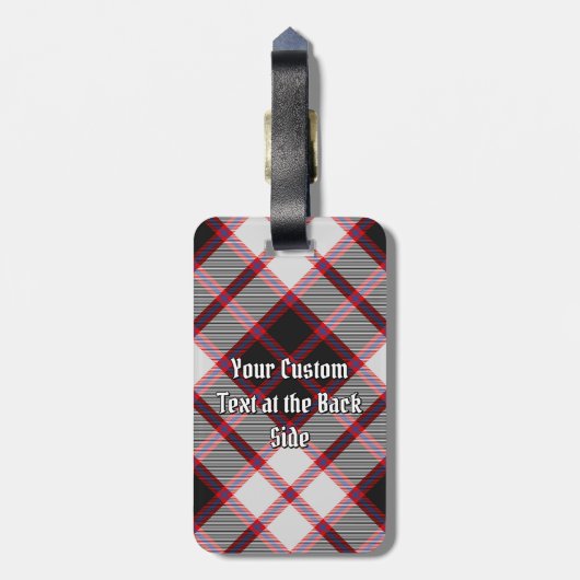クランMacPhersonクレスト上の狩りタータンチェック ラゲッジタグ (裏面縦)