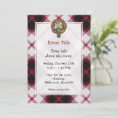 クランMacPhersonクレスト上の狩りタータンチェック 招待状 (スタンド正面)