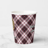 クランMacPhersonクレスト上の狩りタータンチェック 紙コップ (左)