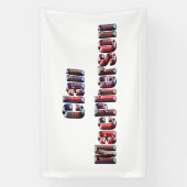 クランMacPhersonタータンチェックロゴ、 横断幕 (縦)