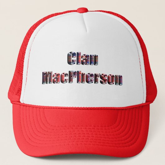 クランMacphersonタータンチェック名、Truckers Hat キャップ (正面)