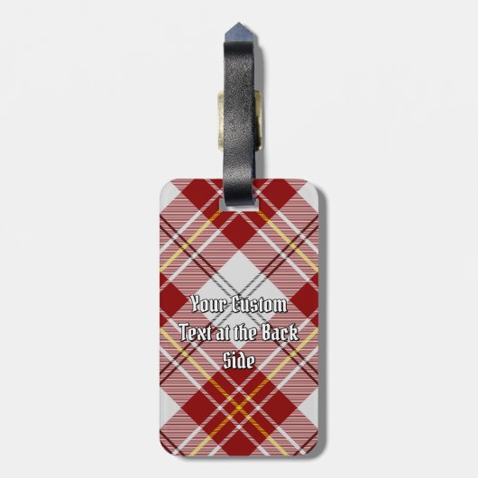 クランMacPhersonレッドドレスタータンチェックラゲージタグ ラゲッジタグ (裏面縦)