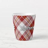 クランMacPhersonレッドドレスタータンチェックラテマグ カフェラテマグ (正面)