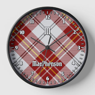 クランMacPhersonレッドドレスタータンチェック大時計 壁時計
